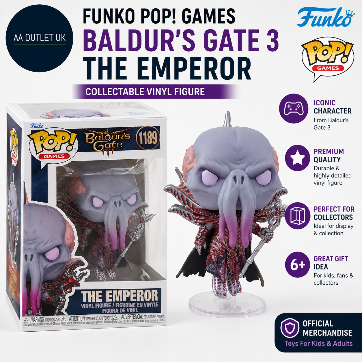 Funko POP Games Baldurs Gate 3 The Emperor Collectable Vinyl Figure Gift