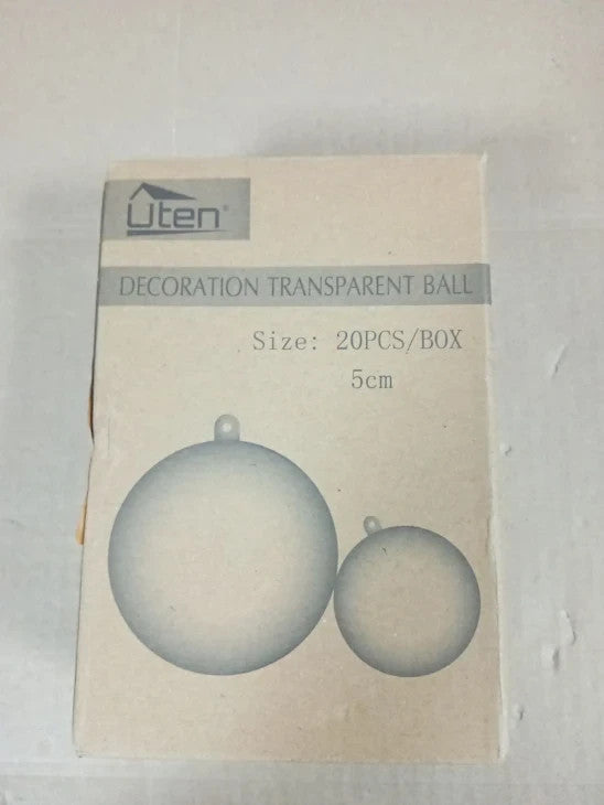 5cm Clear Baubles Empty Plastic Baubles Fill Christmas Tree Decoration New