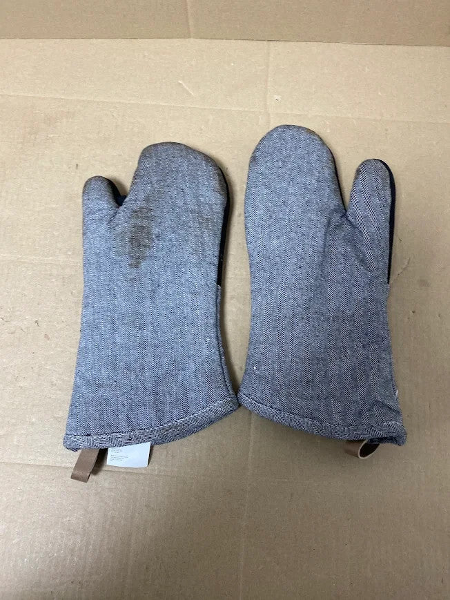Pair Heat Resistant Silicone Oven Gloves Kitchen BBQ Baking Cooking Mitts Grey
