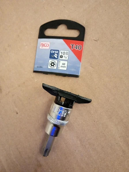 BGS 2575 Bit Socket 10mm 3/8in Drive T Star Tamperproof For Torx T40 New