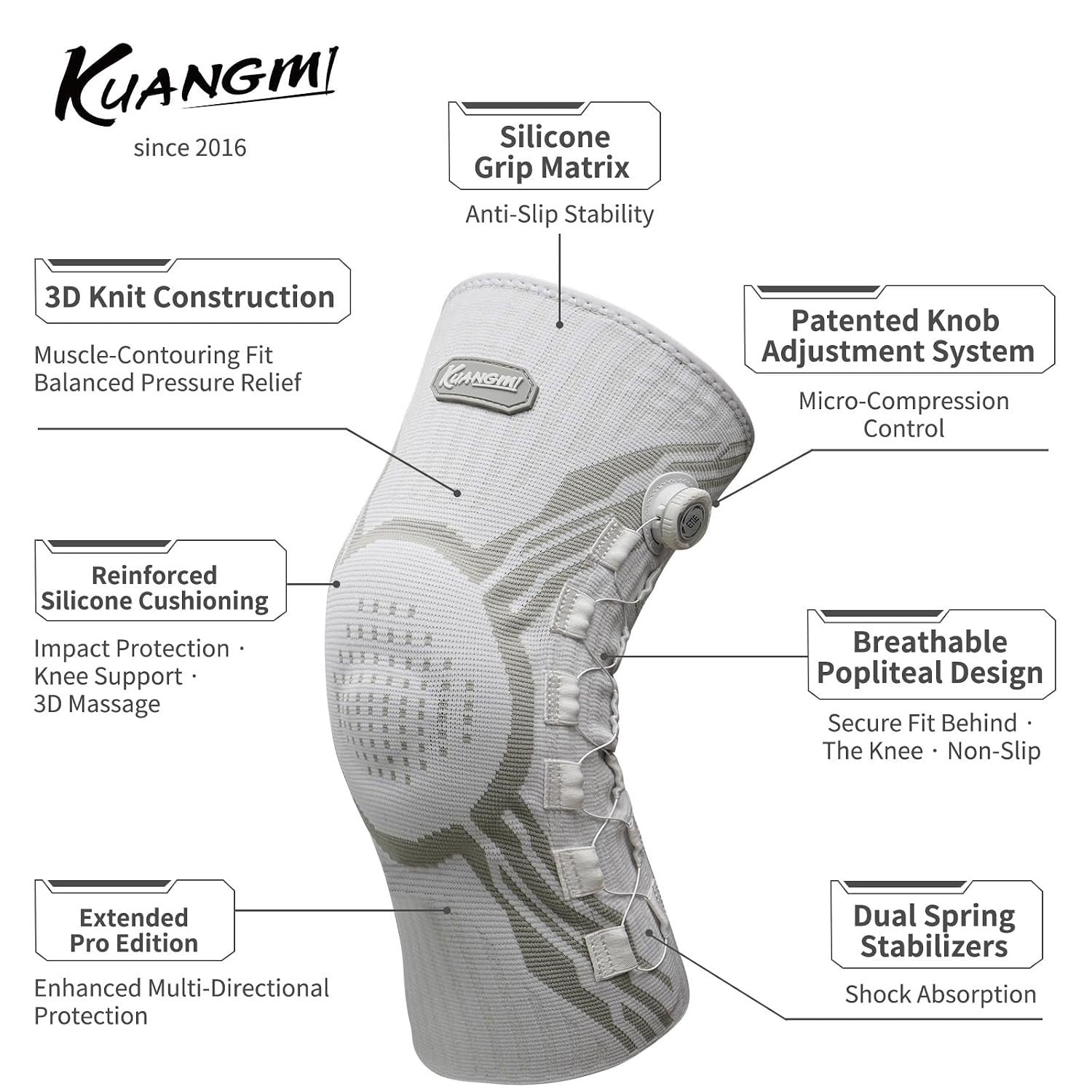 Kuangmi Knee Brace Support Adjustable Compression Arthritis ACL Large New