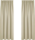 Deconovo Thermal Insulated Blackout Eyelet Curtains 55x84 Inch Light Beige New