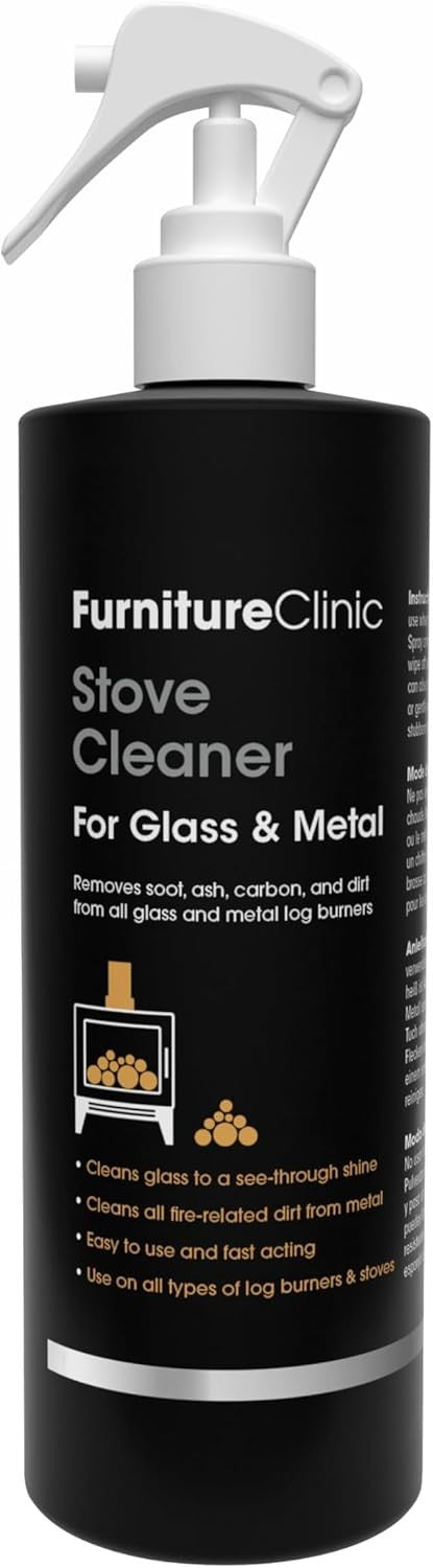 Furniture Clinic Stove Glass Metal Cleaner Clean Removes Ash Carbon New