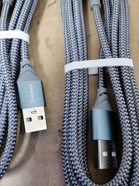 Siwket Micro USB Cable 2 Pack 2M Braided USB A  Micro Charge Cable Android New