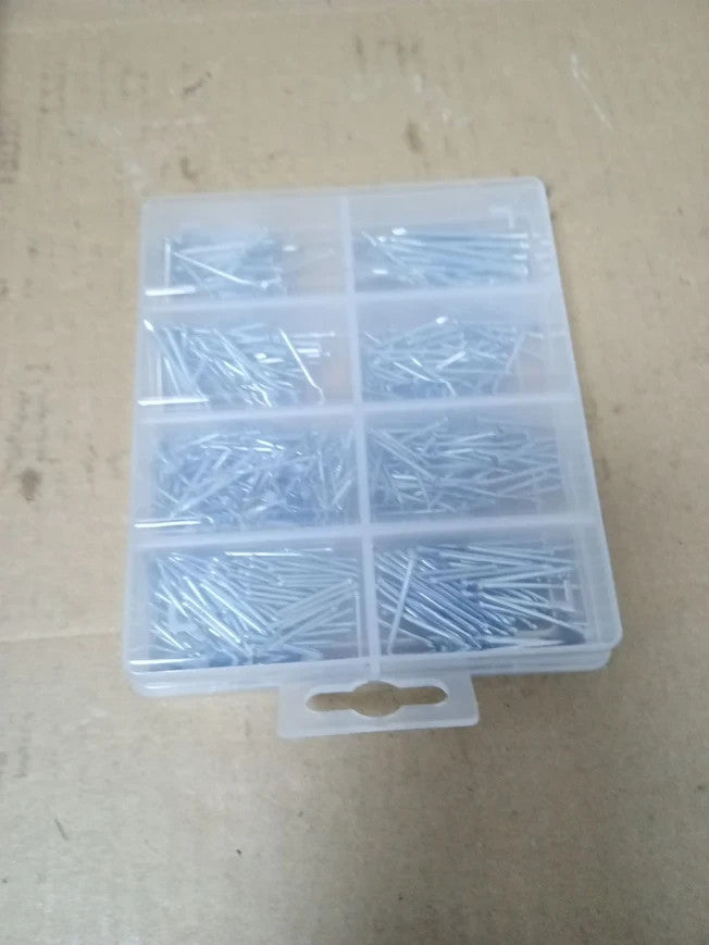 Assorted Split Pins Cotter Pins Zinc Plated Fastener Kit Storage Box New