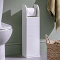 Habitat Tongue And Groove Tidy Cupboard With Toilet Roll Holder White New