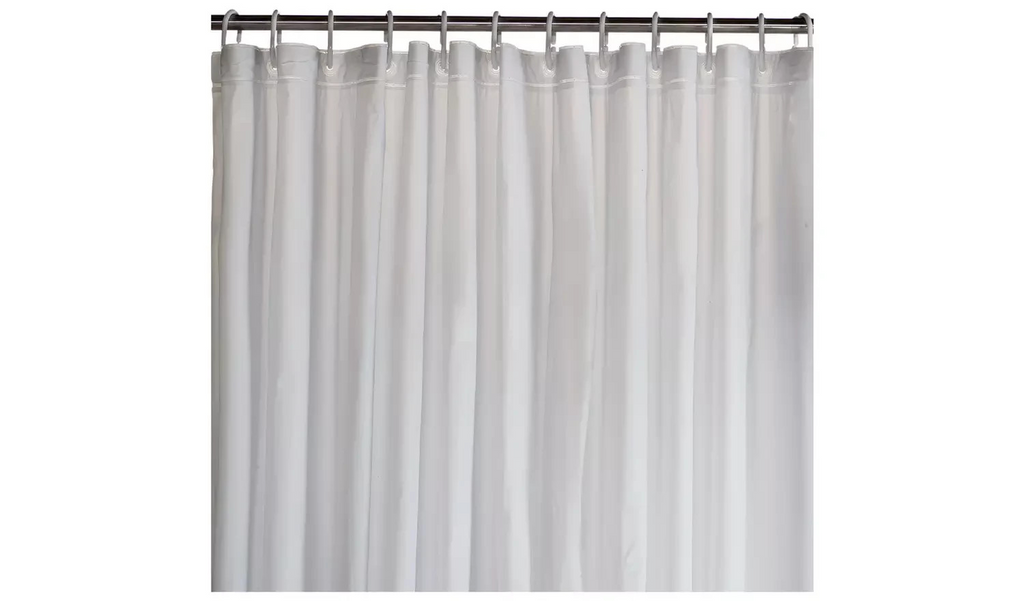 Home Essentials Plain Shower Curtain White 180x180cm Hand Wash Only New