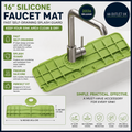16in Silicone Faucet Mat For Kitchen Sink Released Slope Fast Self Drain Green