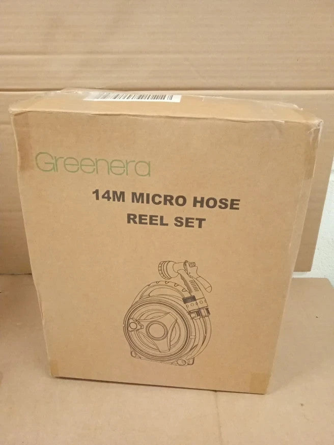 14M Garden Hose Reel Set Portable Retractable Hose 8 Spray Modes Durable New