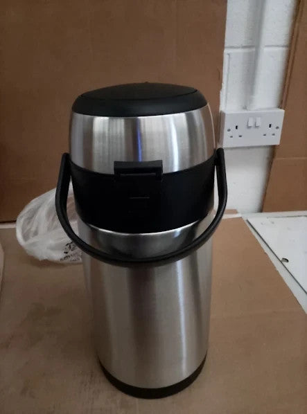 Pioneer 4.0L Stainless Steel Push Pump Airpot Leakproof Thermal Flask Drink New