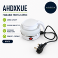 Ahdxkue Foldable Electric Kettle Travel Size Small 600ML Silicone White