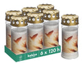 Bolsius Grave Light White Pack of 6 Length Burning Time 120 Hours Unscented New