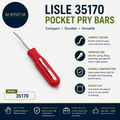 Lisle 35170 Pocket Size Pry Bars 4.5 Inches Many Vehicle Applications Red 1pc