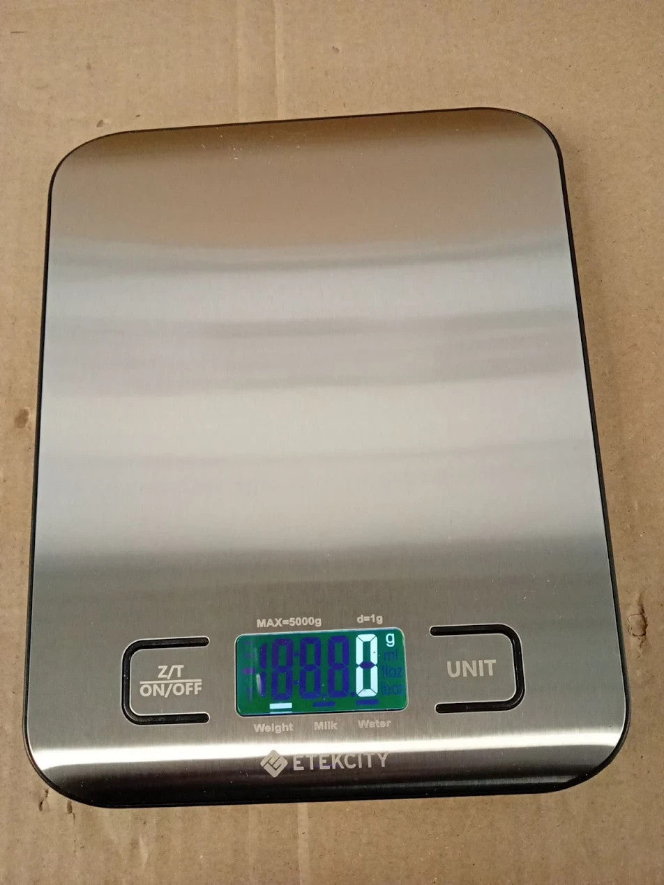 Etekcity Digital Kitchen Scales Professional Food Weighing LCD 1g To 5kg Silver