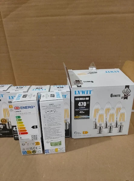 Lvwit 4W C35 Small Bayonet Bulb 40W Incandescent Equivalent B15 LED 35x97mm New