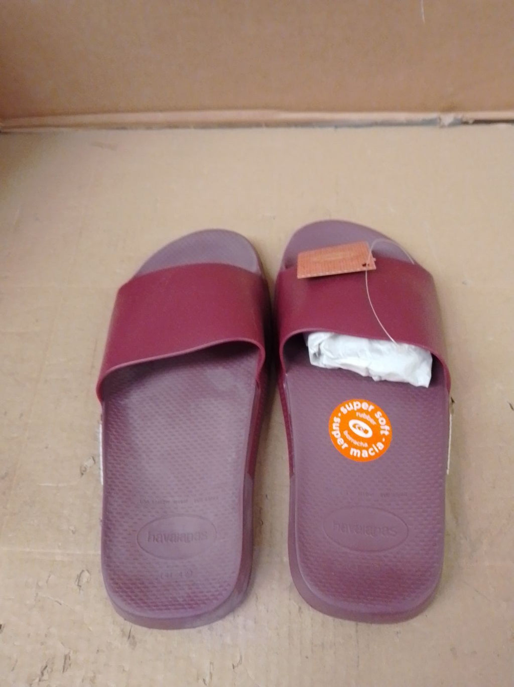 Havaianas Slide Classic Sandals Burgundy Unisex Size 41/42 UK 7/8 Rubber