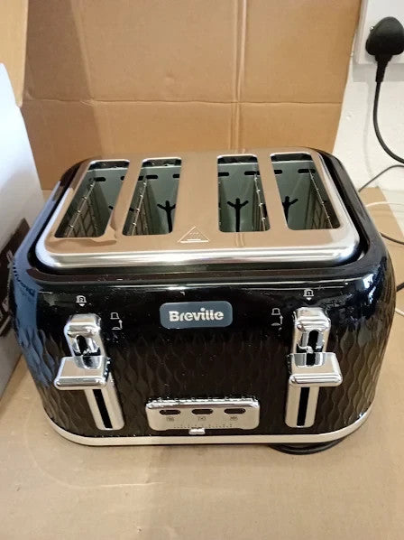 Breville Curve 4 Slice Toaster High Lift Wide Slots Black Chrome 220V New
