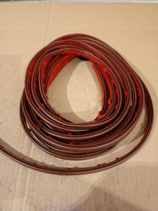 24M D Shape Rubber Door Seal Strip Self Adhesive Weatherproof Soundproof Brown