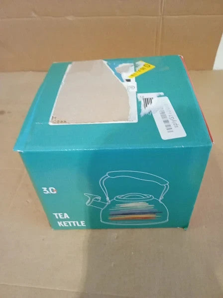 Whistling Kettle 3L Black Stainless Steel Stove Top Wood Grain Handle New