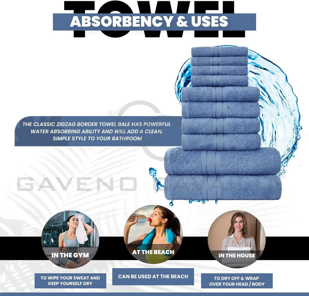 Gc Gaveno Cavaila Towel Bale Set Quick Drying Cotton 120x70cm New