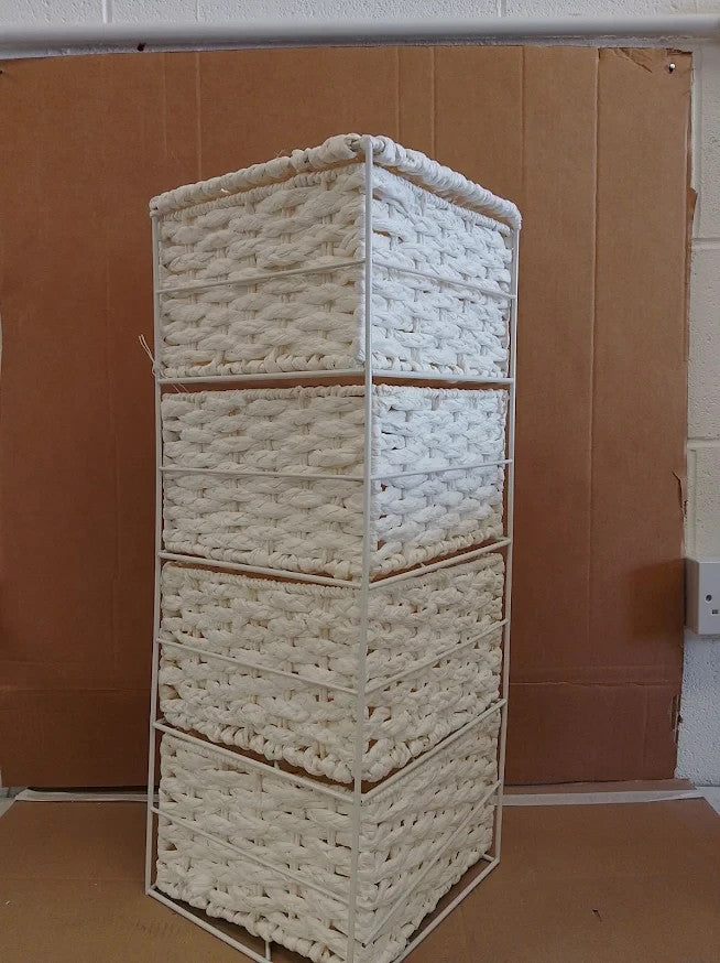 Argos Home 4 Drawer Bathroom Corner Unit White Storage Cabinet Organiser