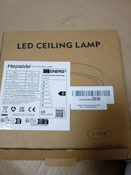 Hepside LED Ceiling Round Flat Light Color Temperature Waterproof IP54
