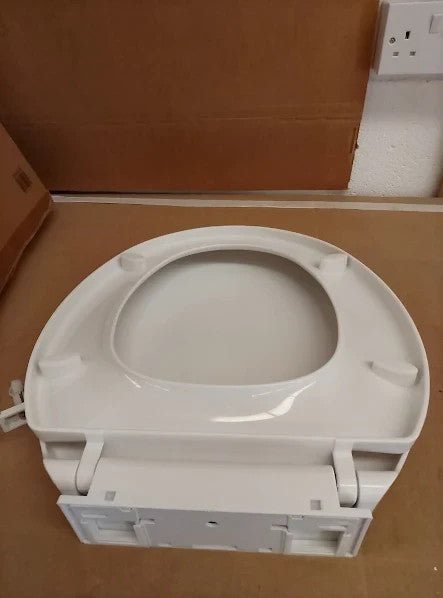 Argos Home Anti Bac Toilet Seat White Adjustable Plastic Hinge 45.1x36x6.4cm New