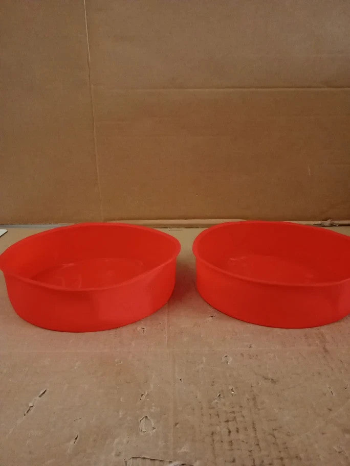 Sol 2pk 8in Silicone Cake Moulds For Baking Flexible Tin Non Stick Bakeware New