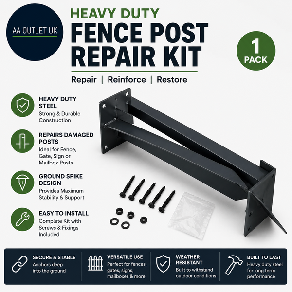 1 Pcak Fence Post Repair Kit Heavy Duty Fence Post Steel Anchor Ground Spike