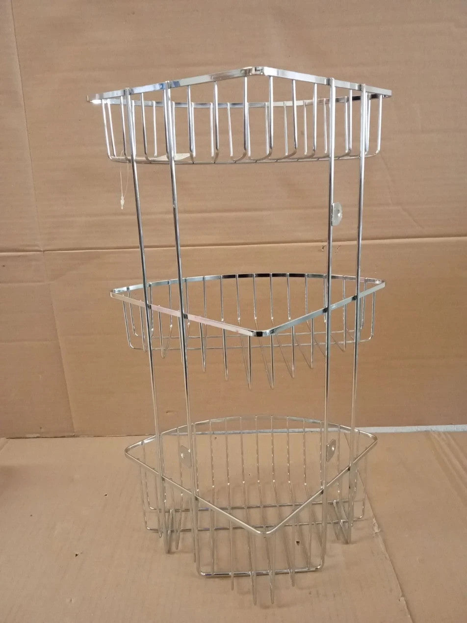 Home 3 Tier Wall Mounted Chrome Shower Caddy 48x32x24cm Caddy Storage