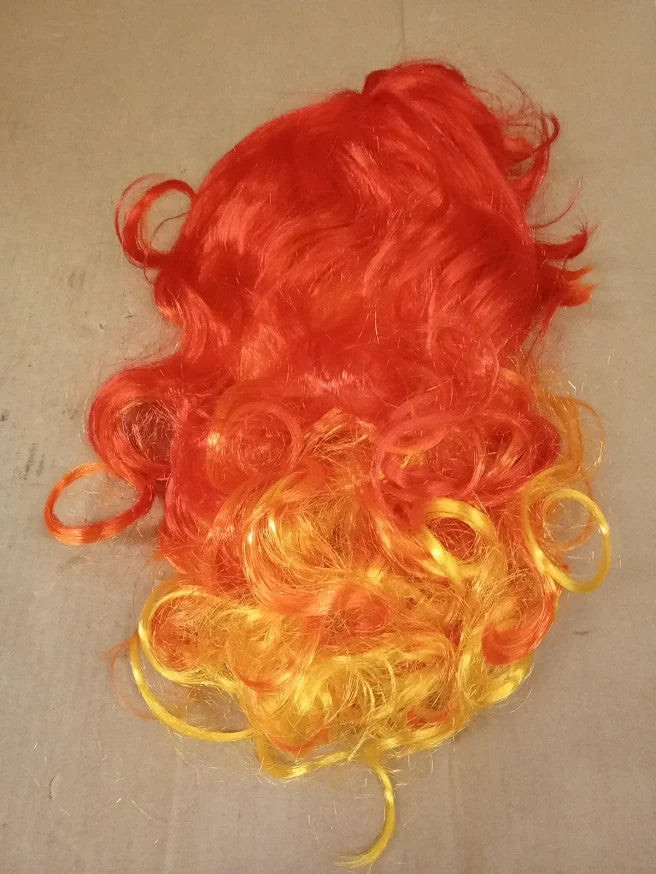Smiffys Ombre Devil Flame Wig Red Orange Halloween Fancy Dress Accessory New