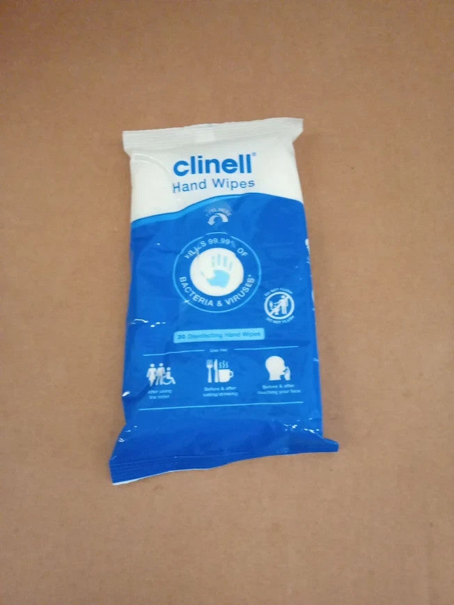 Clinell Antimicrobial Hand Wipes Sanitising Cleaning Disinfecting 30pc New