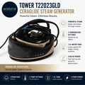 Tower T22023GLD Ceraglide Steam Generator Steam Button 3 Temperature 1.2L 2700w