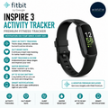 Fitbit Inspire 3 Activity Tracker Premium 10 Day Battery Black Heavy Duty Design