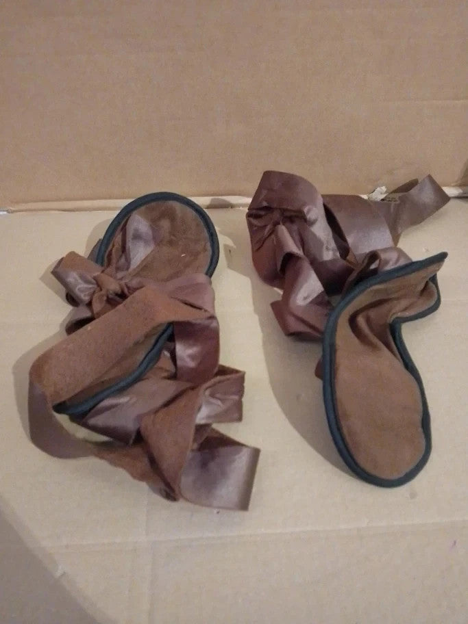 Bristol Novelties BA714 Roman Sandals Brown Leather Greek Unisex One Size New