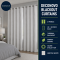 Deconovo Thermal Blackout Curtains Eyelet Bed Curtains 42x84in Grey 2 Panels