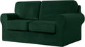 SYLC Sofa Cover Separate Cushions Backrests Stretch Velvet Sofa 3 Seat 6 Pieces