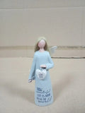 Blossom Bucket Angle Love Hand Painted Resin Decorative Figurine Heart