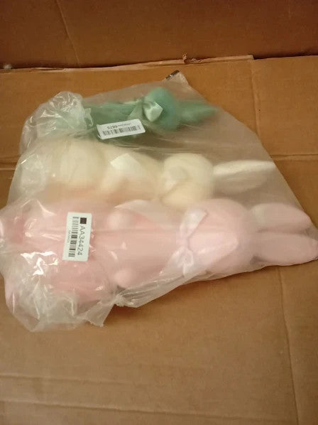 Lanpn 3pcs Flocked Bunny Easter Decorations Small Medium Large 9.8 13.0 15.4in