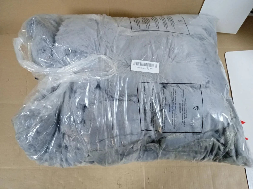 SHANNA Soft Warm Rabbit Plush Fleece Blankets Thick 1000 GSM 230x250cm Grey New