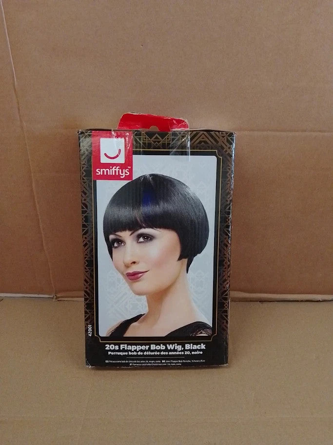 Smiffys 20s Flapper Bob Wig Black One Size New