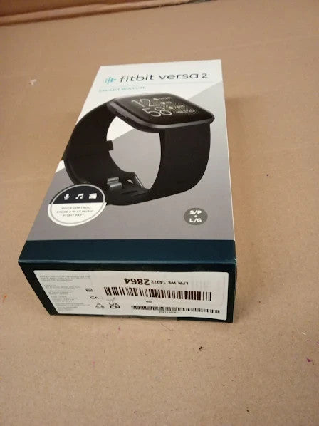 Fitbit Versa 2 Health Fitness Smartwatch Voice Control Black Carbon Standard New