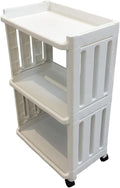 Storage Trolley Rolling Cart Slim Organiser Shelf 3 Tier 24.4x40x65.3cm New