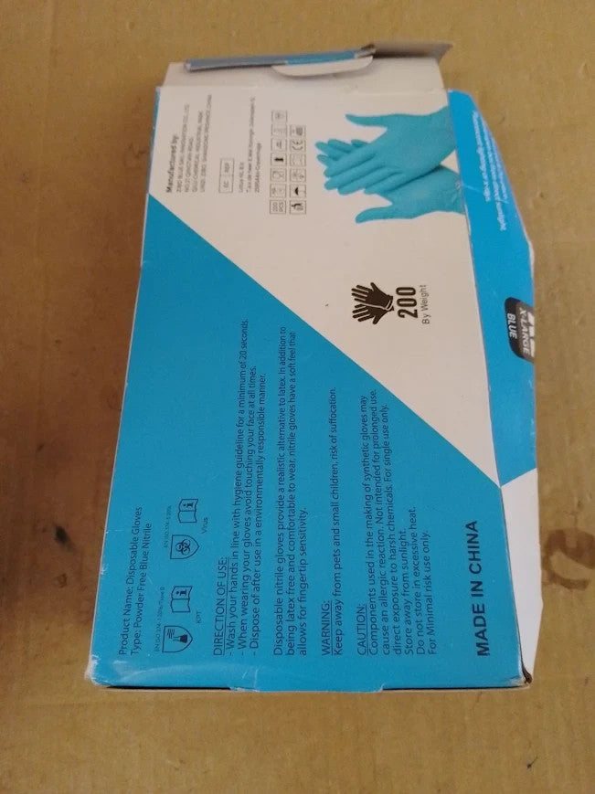 Surgicals Powder Latex Free Nitrile Food Grade Hand Gloves Blue XL New