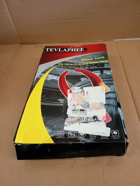 Tevlaphee Wheel Clamp Lock Heavy Duty Anti Theft Adjustable 16.5x9.2x2.8in New
