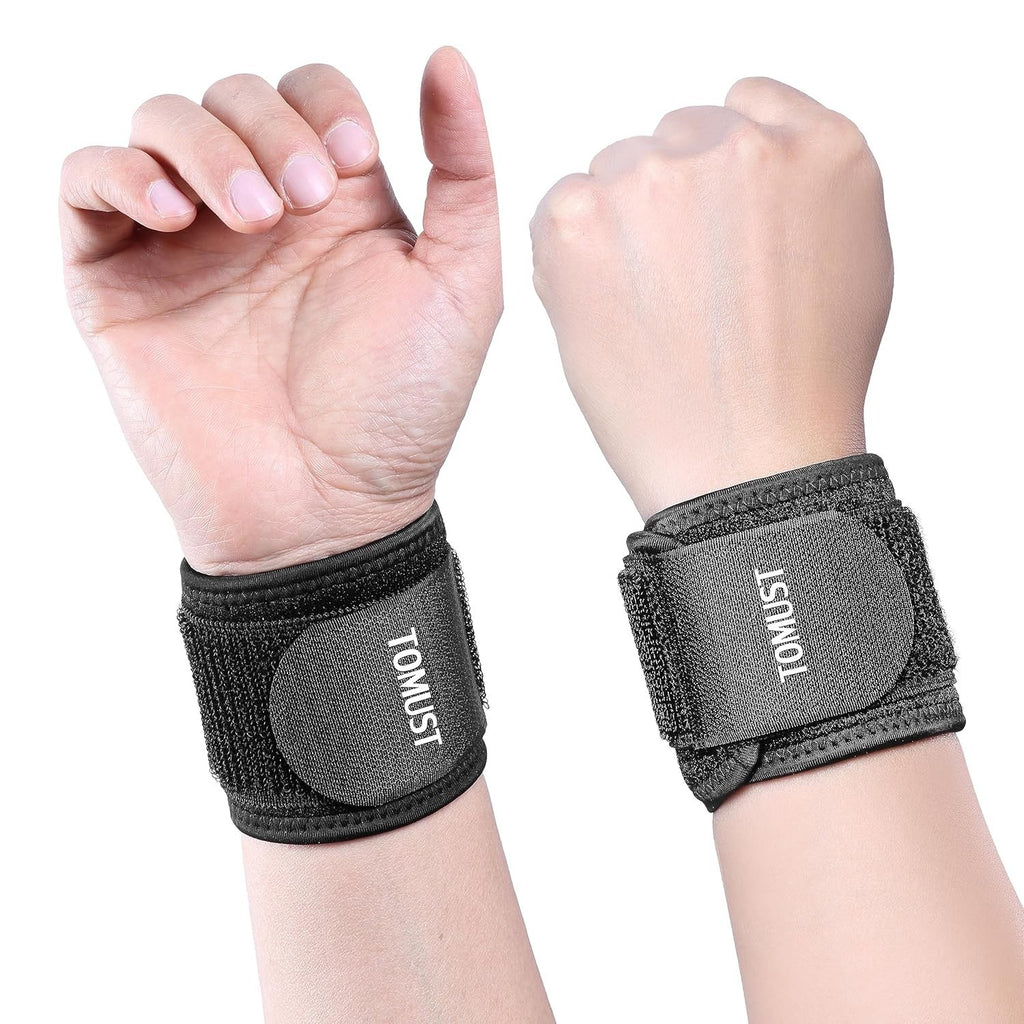 Tomust 2pc Comfortable Wrist Brace Adjustable Wrist Support Compression New