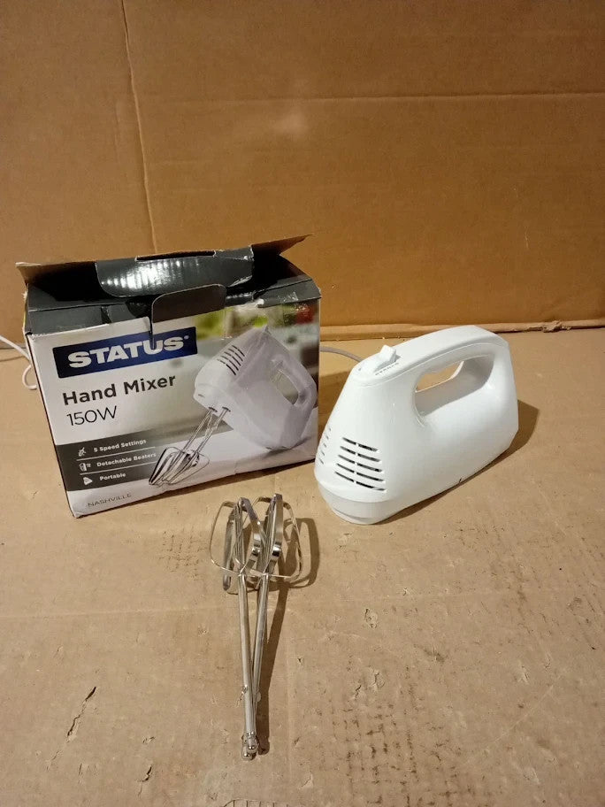 Status Nashville 5 Speed Hand Mixer Electric Hand Held White 150w 1.3m Cable