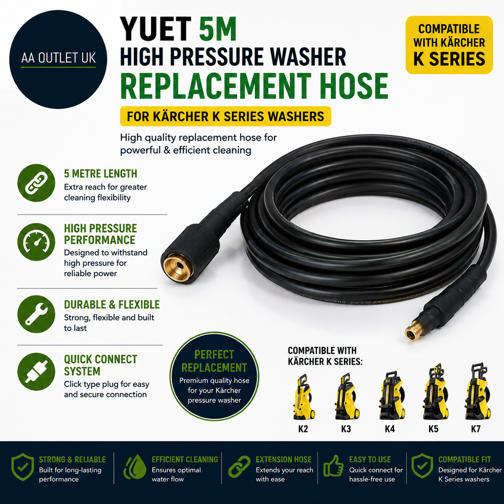Yuet 5m High Pressure Washer Replacement Hose Karcher K Series Washers Domestic