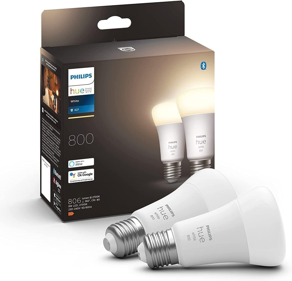 Philips Hue White Smart Light Bulb 60W 2 Pack Alexa Google Assistant Apple New