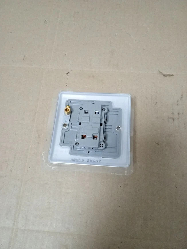 BG Electrical Single Intermediate Wall Light Switch Raised Slim Profile Round
